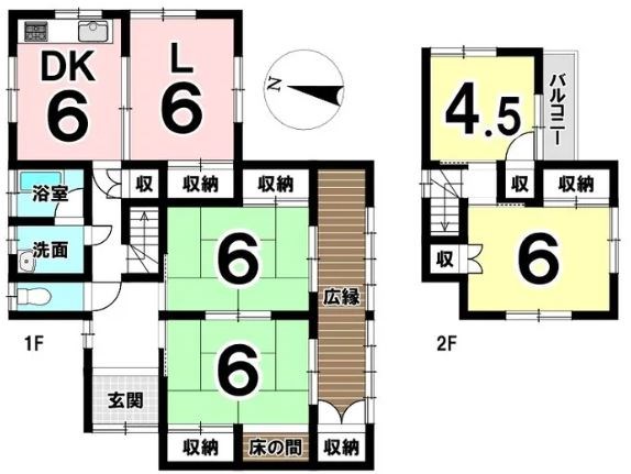 土岐市泉町大富　戸建 間取図・土地図