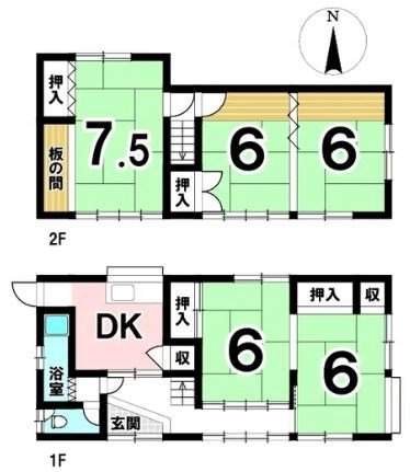 多治見市平和町1丁目　戸建 間取図・土地図
