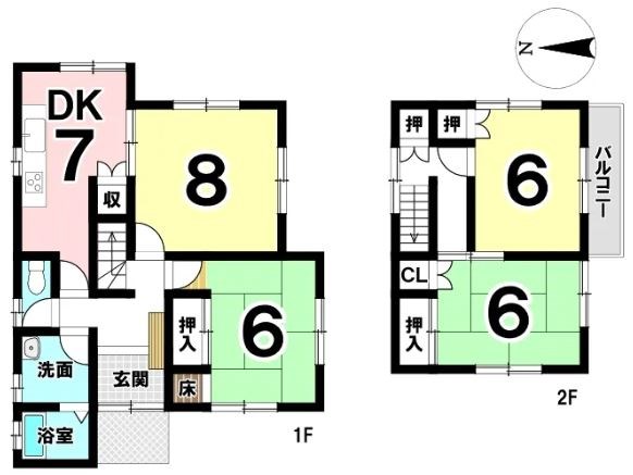 多治見市北丘町5丁目　戸建 間取図・土地図