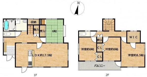 多治見市東山3丁目　戸建 間取図・土地図