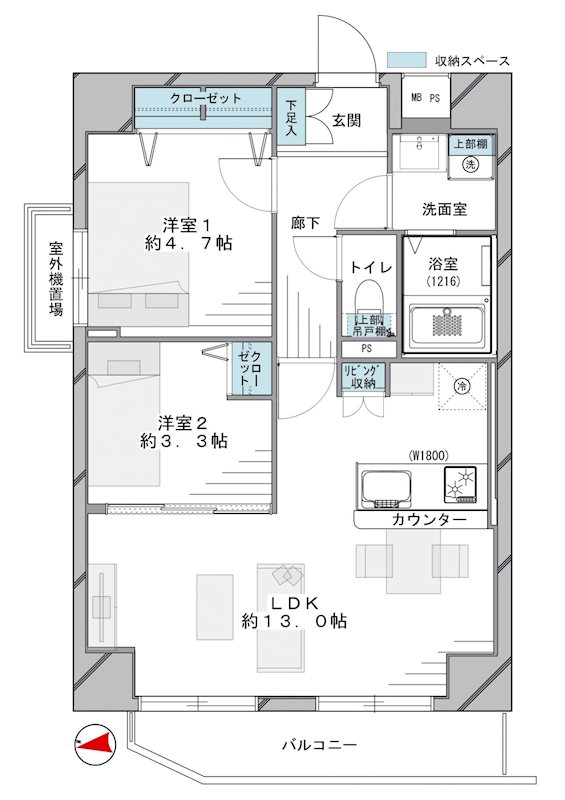 日神パレステージ三ノ輪 101号室 間取り図