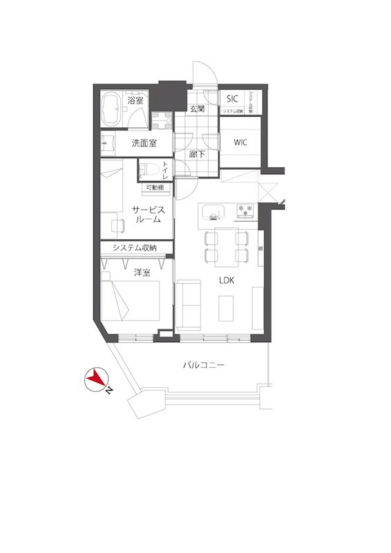 芝浦アイランド　ケープタワー 3201号室 間取り図