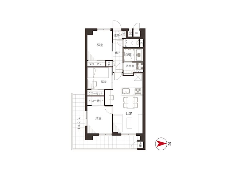 東建柏木マンション 1107号室 間取り図