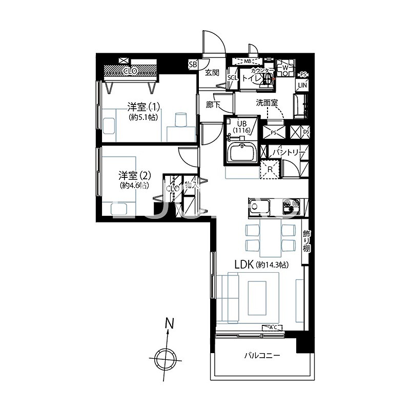 ◆◇◆東陽町コーポラス◆◇◆ 1103号室 間取り図