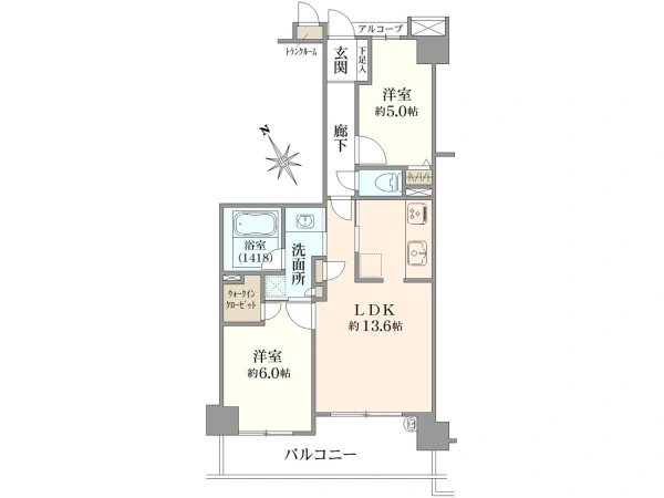 セルテシティオ世田谷烏山 305号室 間取り図