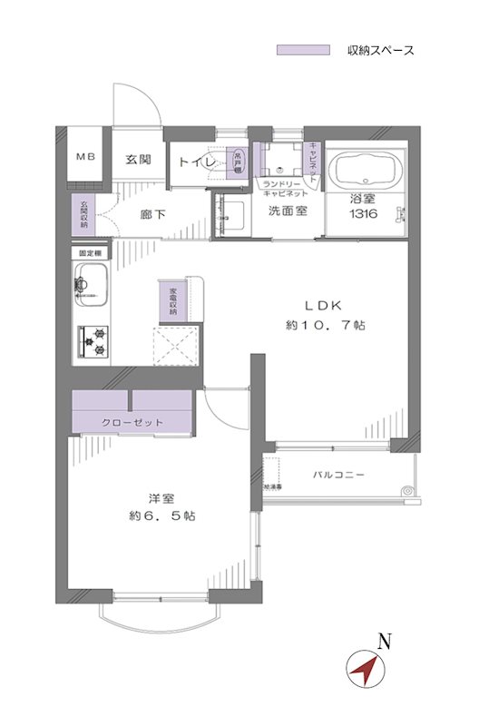 キャッスルマンション荒木町 204号室 間取り図