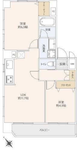 エバーグリーンパレス板橋 503号室 間取り図