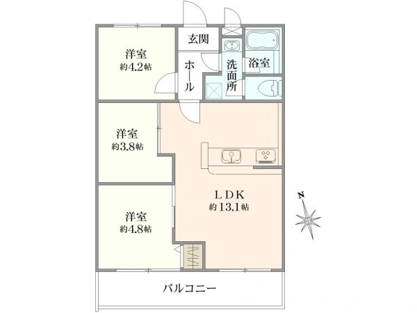 ライオンズマンション西新井第2フェローヒルズ 204号室 間取り図