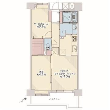 グランフラッツ北千住 506号室 間取り図