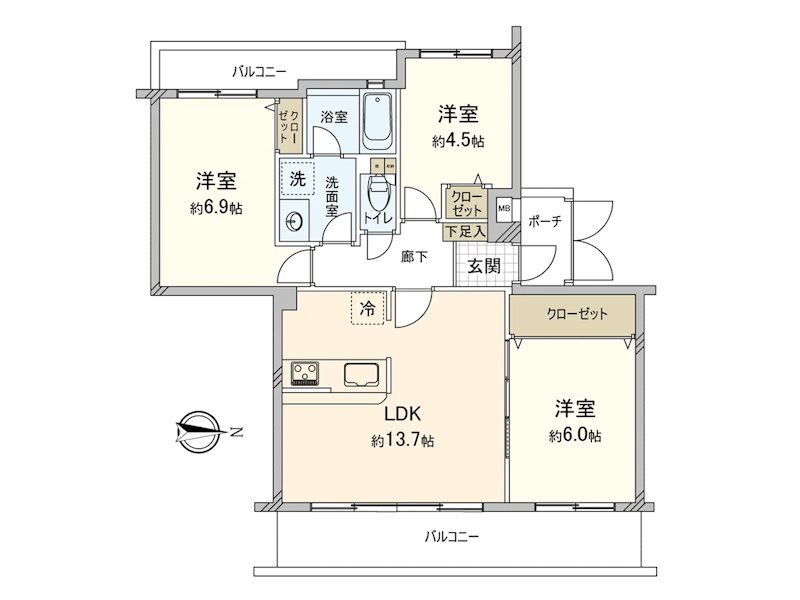 テラス久我山 308号室 間取り図