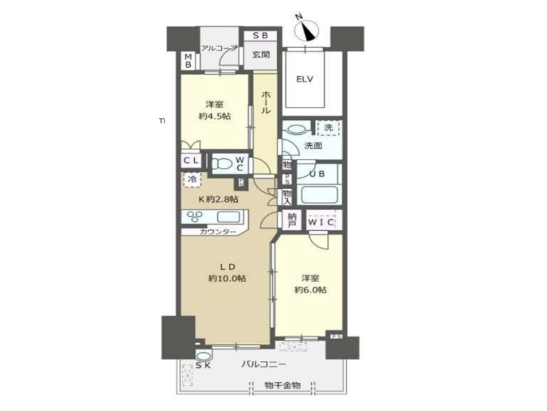 ザ・パークハウス上北沢 1302号室 間取り図
