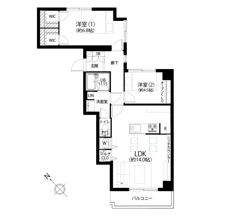 ソーケン日暮里マンション 403号室 間取り図