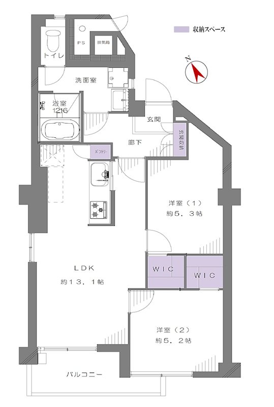 南砂住宅8号棟 1005号室 間取り図