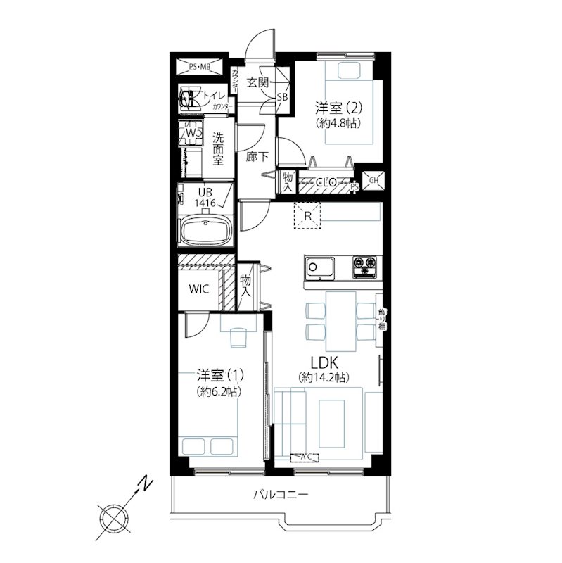 ハイネス富士見ヶ丘 403号室 間取り図