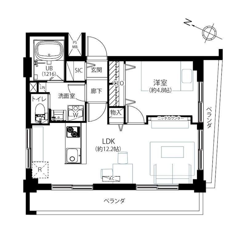 代田橋ハイム 702号室 間取り図