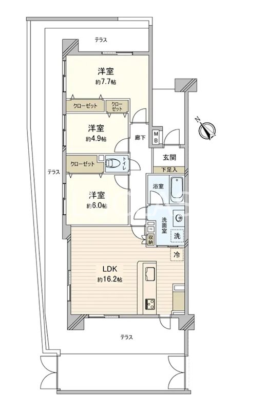 レクセルガーデン調布 101号室 間取り図