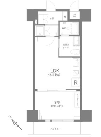 ニューハイツ八丁堀 603号室 間取り図