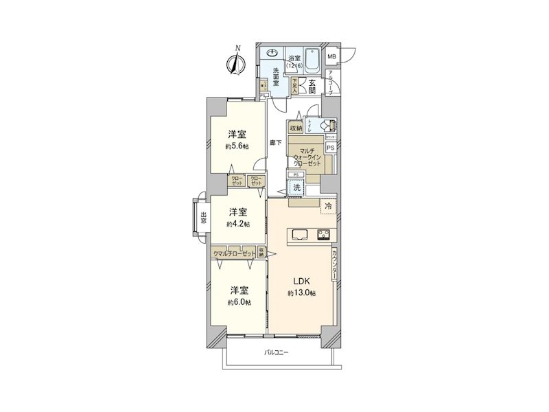 蒲田シティハウス 402号室 間取り図