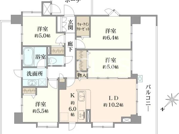 モンレーヴ吉祥寺 501号室 間取り図