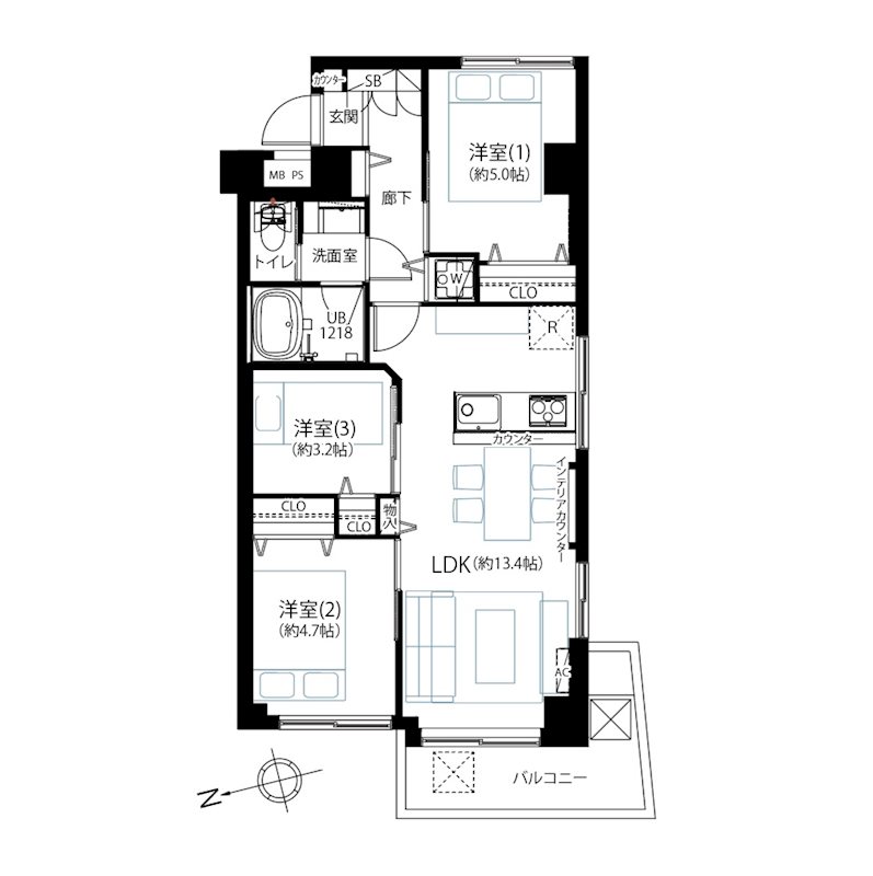 トーア南砂マンション 405号室 間取り図