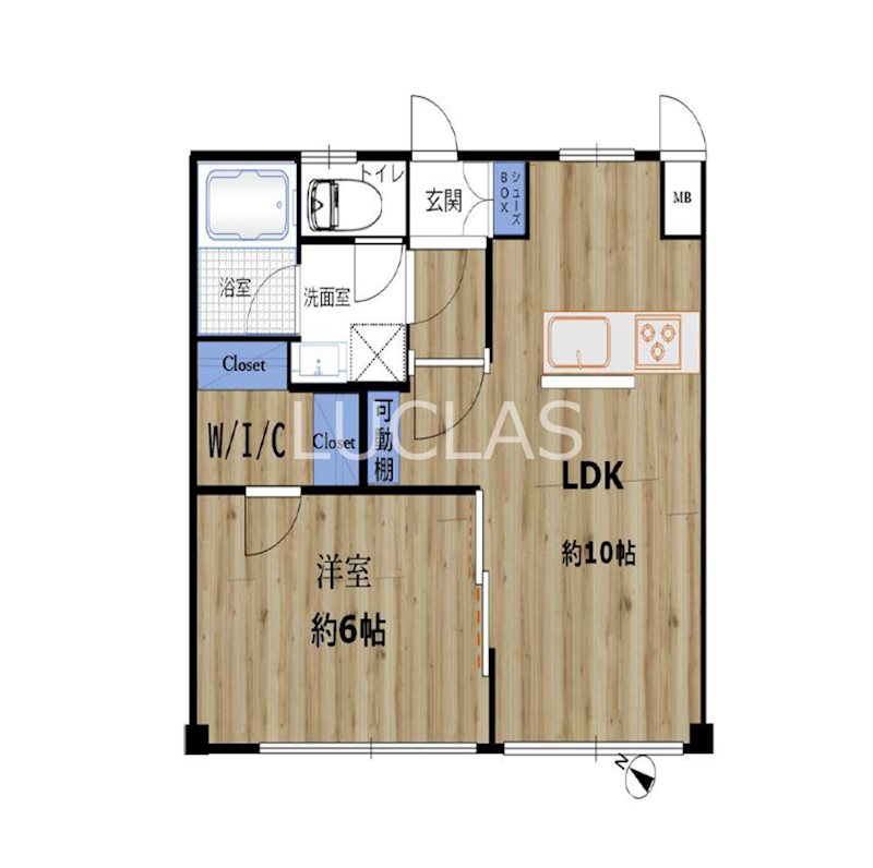 シャンブル市ヶ谷 110号室 間取り図