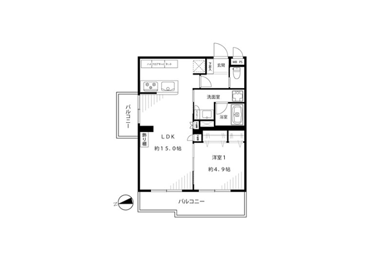 ライオンズマンション新宿原町 312号室 間取り図