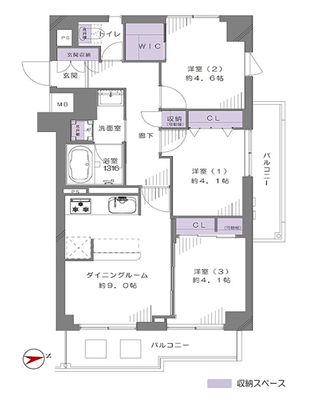 マートルコート西新小岩 104号室 間取り図
