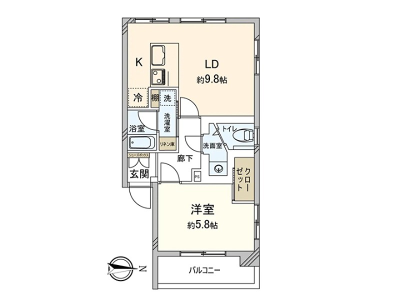 大久保ローヤルコーポ 601号室 間取り図