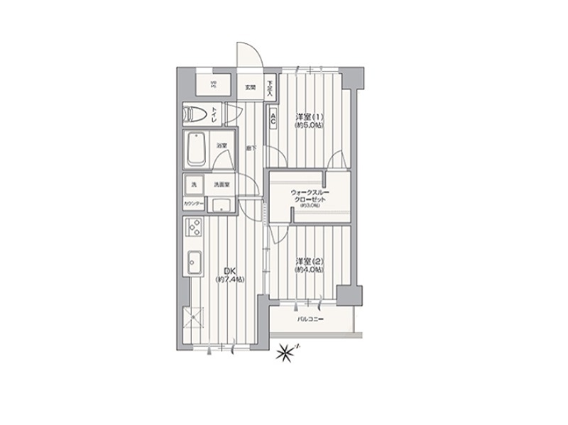 パイロットハウス北新宿 410号室 間取り図