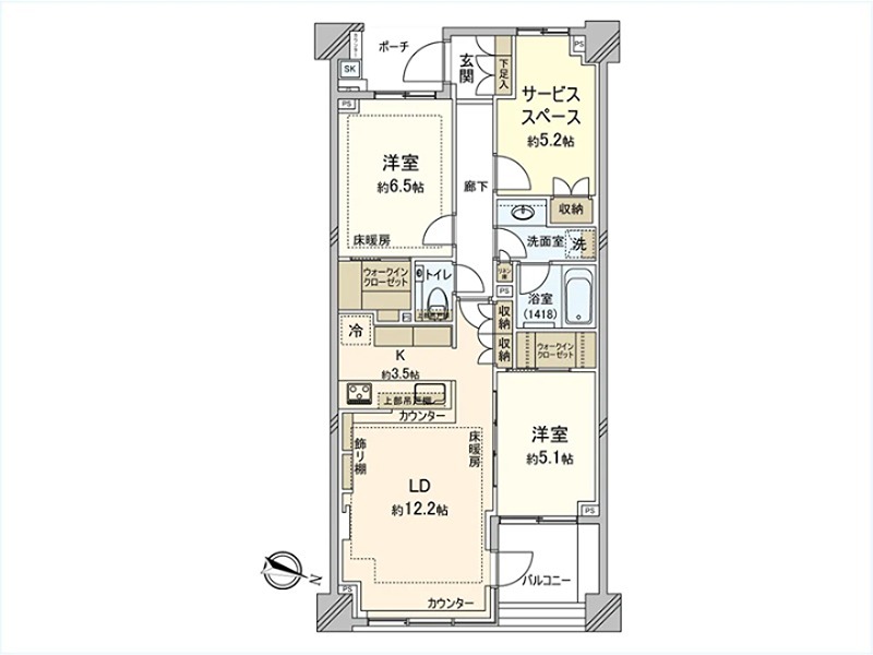 クレヴィア新宿中落合EAST 702号室 間取り図