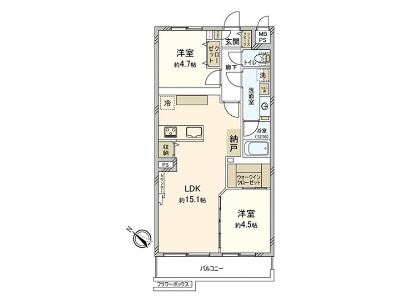 駒沢センターハイツ 203号室 間取り図