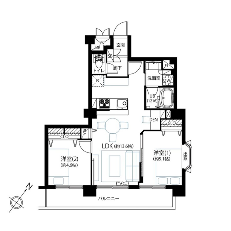 アークステージ高田馬場 802号室 間取り図