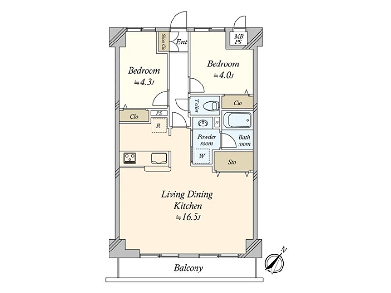 グランパーク深沢 403号室 間取り図