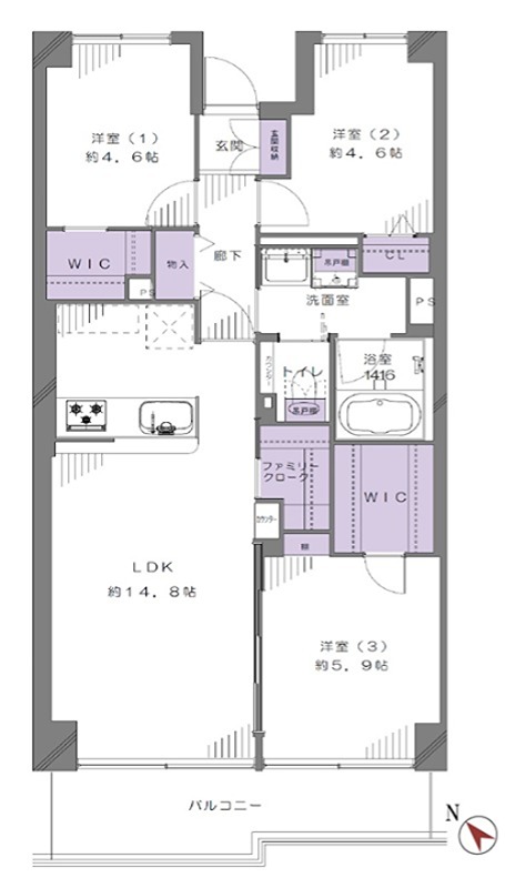 ◇◆中葛西スカイハイツ◆◇ 204号室 間取り図