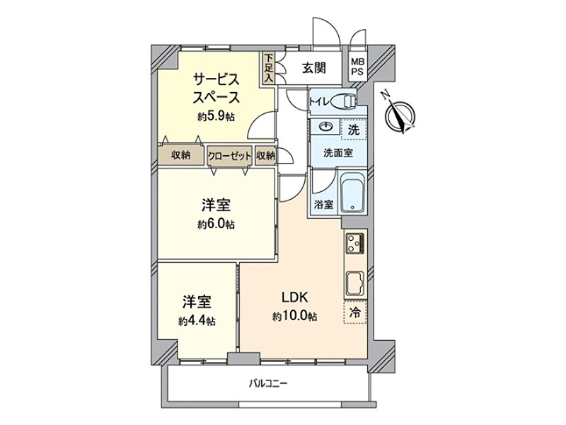 ライオンズステーションプラザ千歳烏山 501号室 間取り図