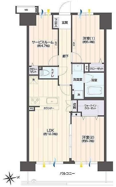 クレストコート北綾瀬 間取り図