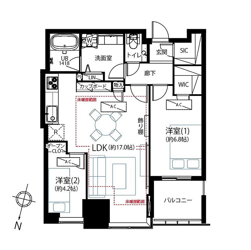 ◆◇◆大崎ウエストシティタワーズW棟◆◇◆ 3109号室 間取り図