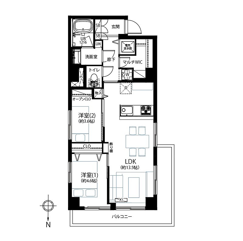 ライオンズマンション両国第3 401号室 間取り図