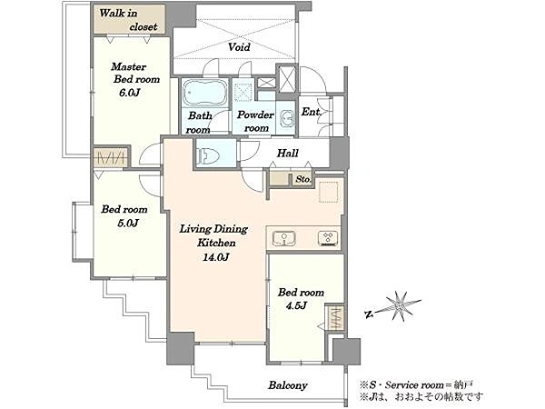 サンクタス南葛西グランス 505号室 間取り図