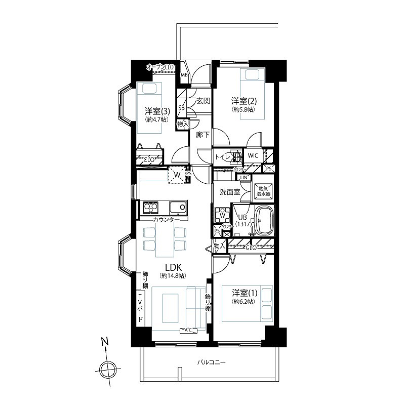 ◆◇八幡山ビューグリーン◇◆ 701号室 間取り図