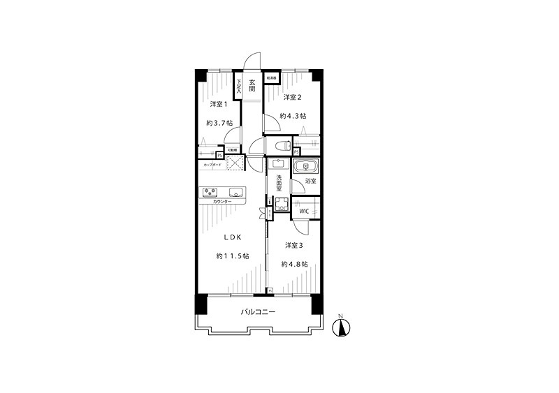 レクセル下落合第2 402号室 間取り図