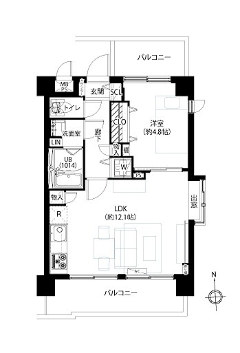 中銀桜新町マンシオン 703号室 間取り図