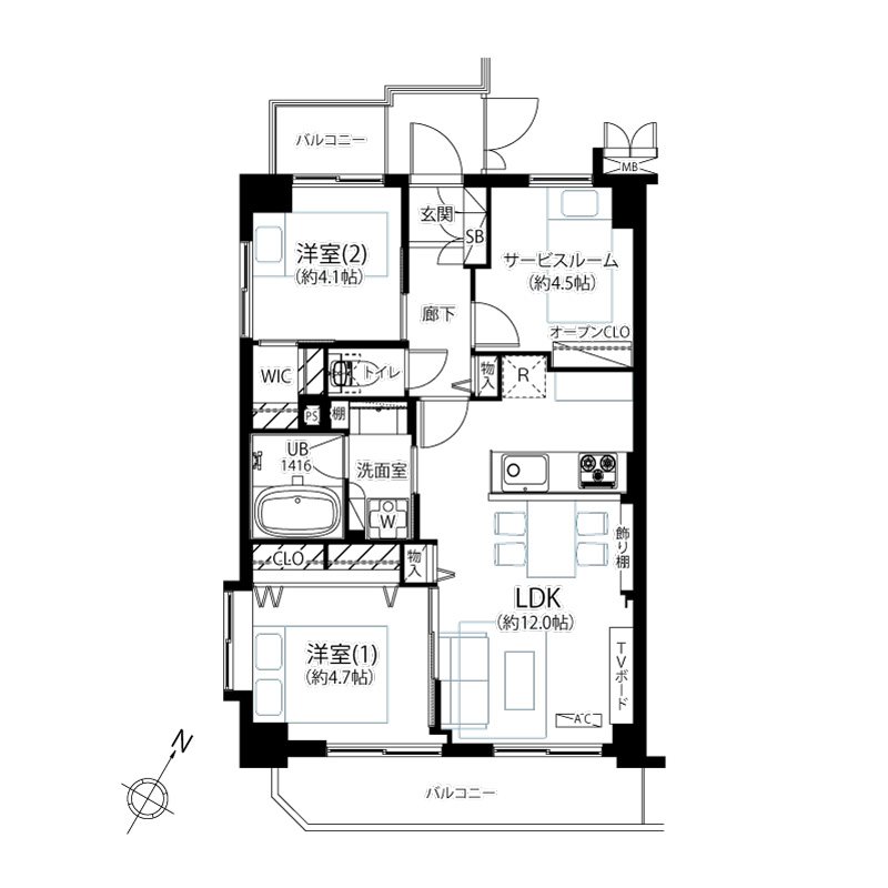 ニューキャピタル押上 401号室 間取り図