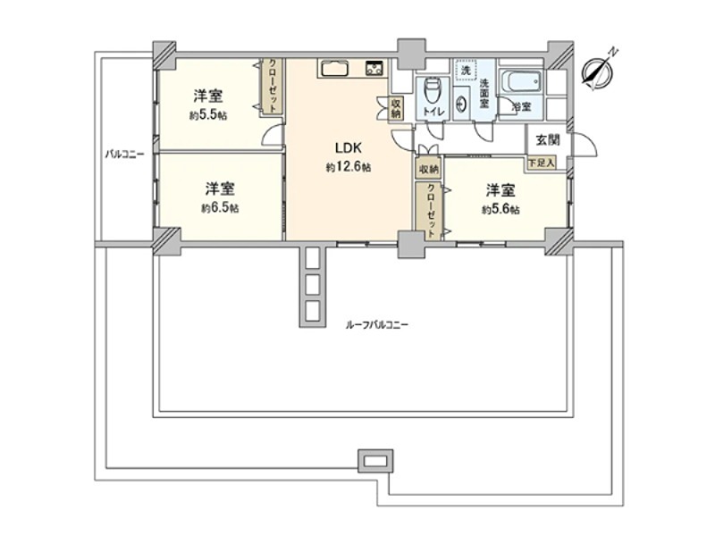 ◆◇アイビハイツ調布◇◆ 505号室 間取り図
