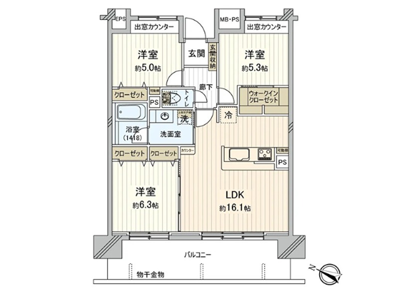 アクトピア北赤羽参番館 904号室 間取り図