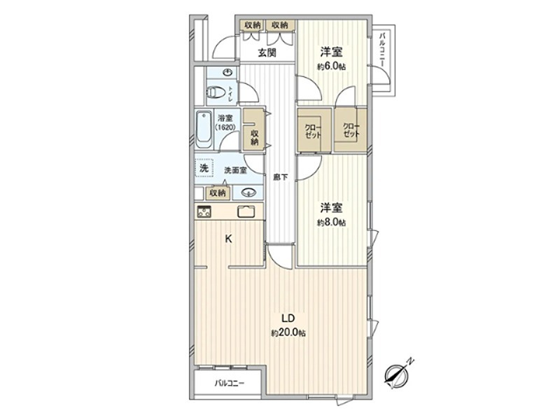 経堂グランドヒルズ 201号室 間取り図