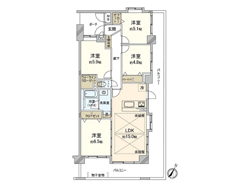 コスモ板橋エクセラ 307号室 間取り図