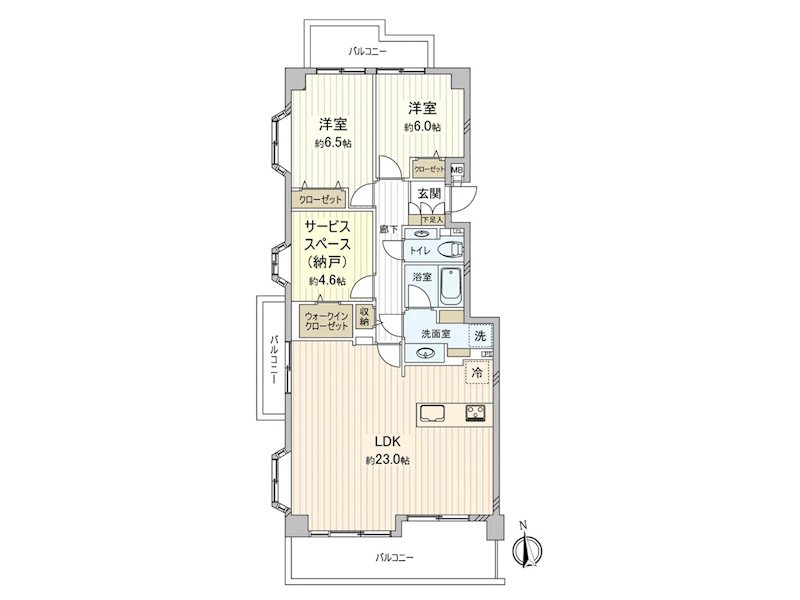 プラネ国立さくら通り 202号室 間取り図