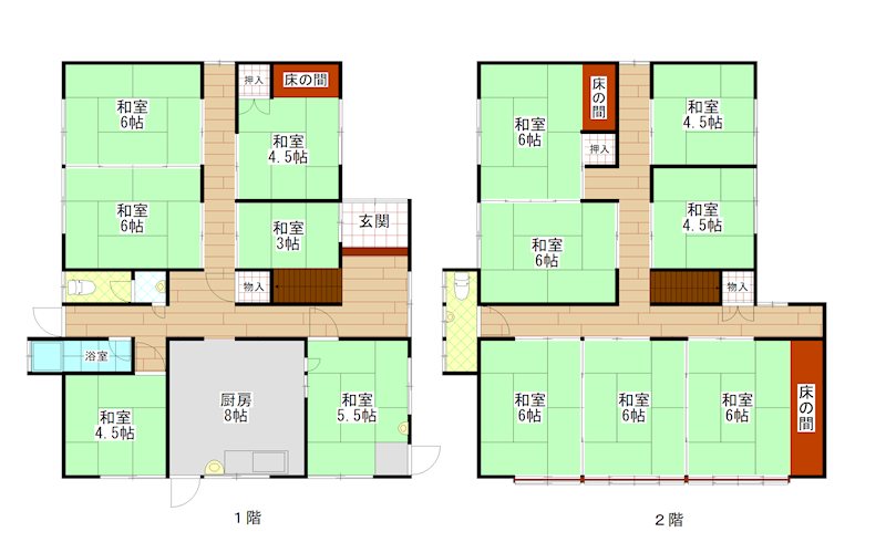 舞鶴市倉梯町・借地中古住宅 間取図・土地図