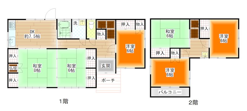 舞鶴市行永・土地付中古住宅 間取図・土地図
